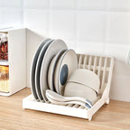 Compact Foldable Dish Drying Rack for Kitchen Sink with Plate Slots, Slatted Base, and Space-Saving Foldable Design | Zerochef