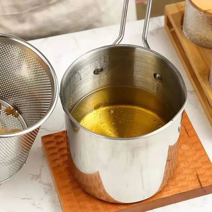 Deep Fryer Pot with Mesh Basket