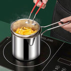 Deep Fryer Pot with Mesh Basket