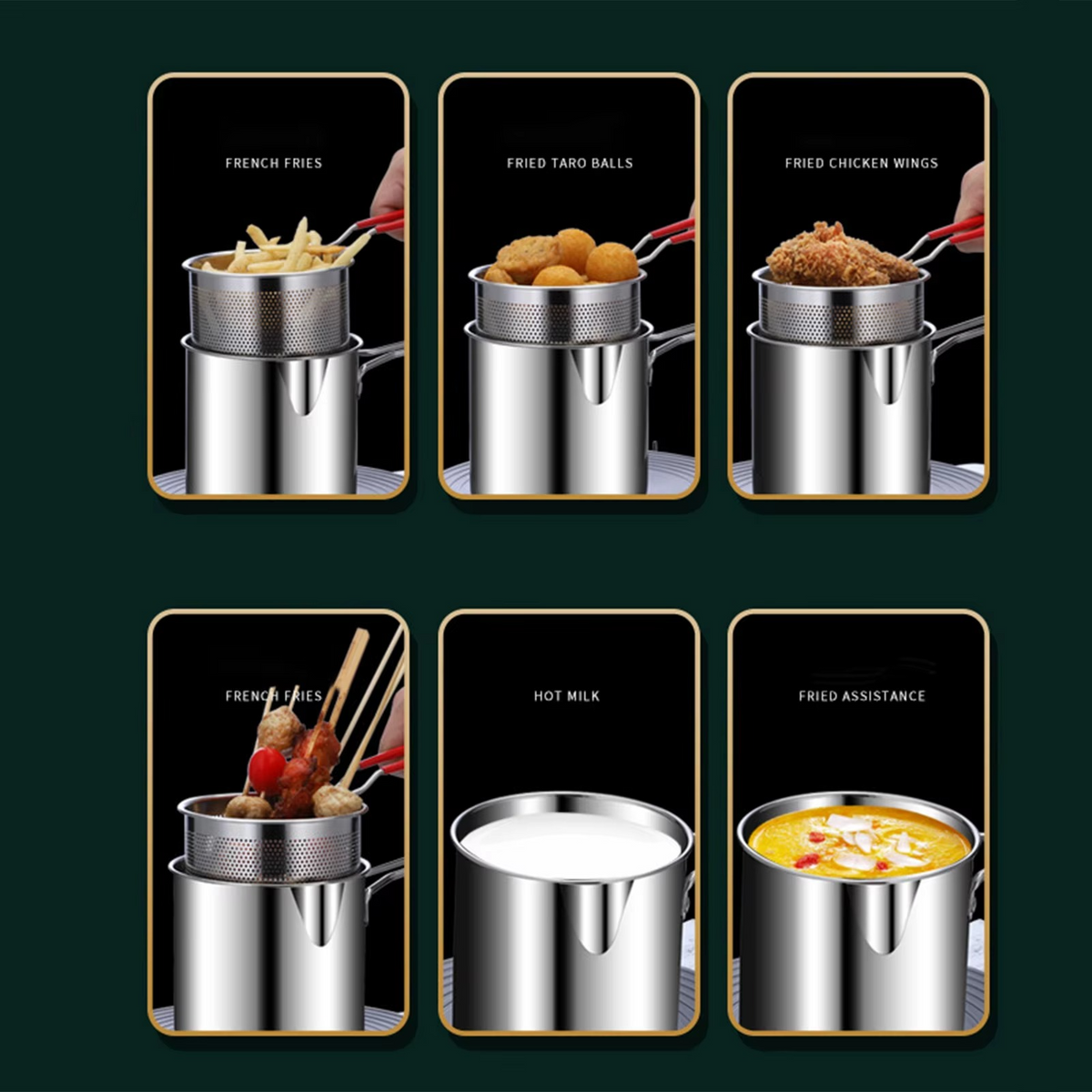Deep Fryer Pot with Mesh Basket