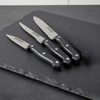 3-Piece Black Kitchen Knife Set with Non-Stick Blades and Ergonomic Anti-Slip Handles | Zerochef
