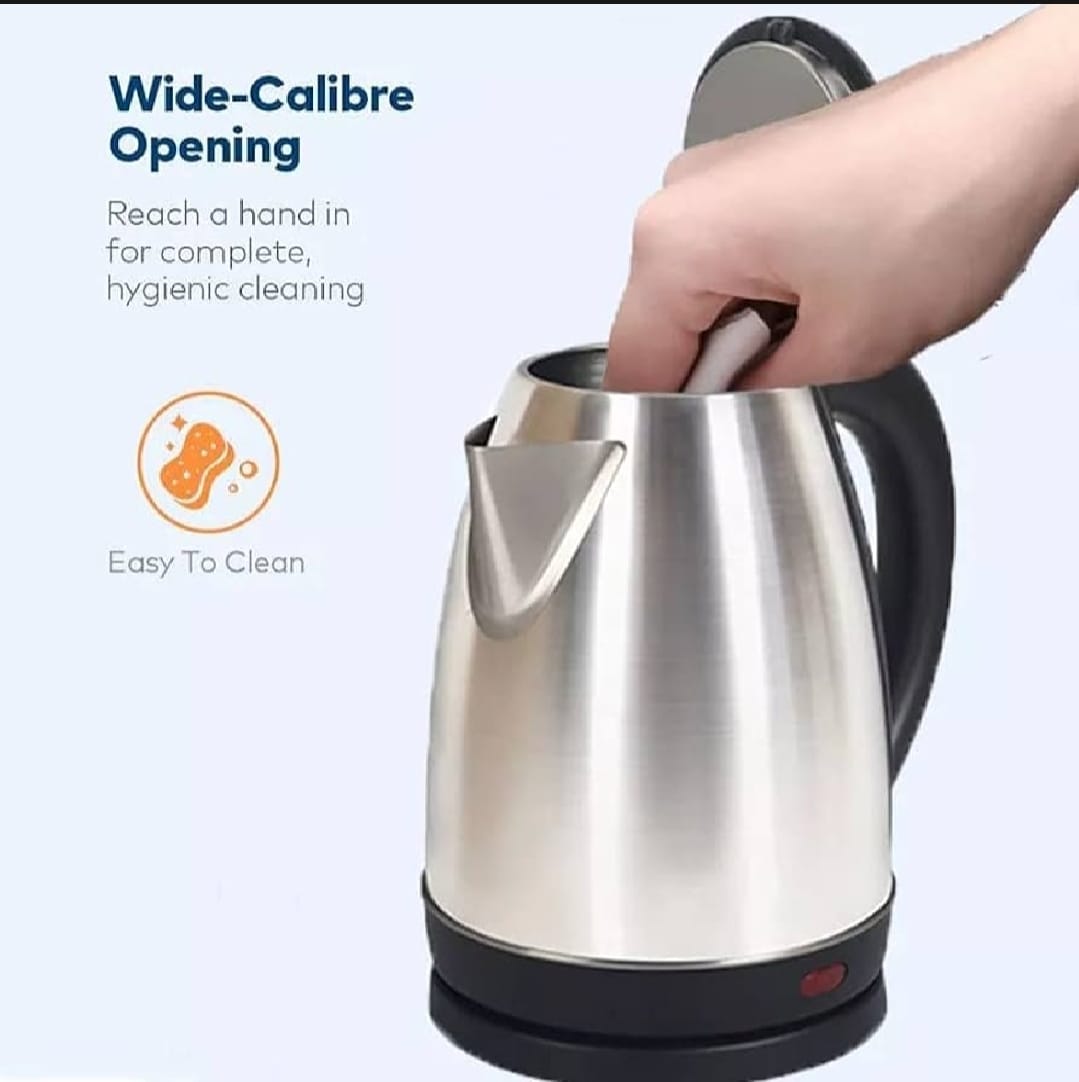 Premium Stainless Steel Electric Kettle 2L 1500W with 360 Degree Rotating Base for Kitchen Use | Zerochef