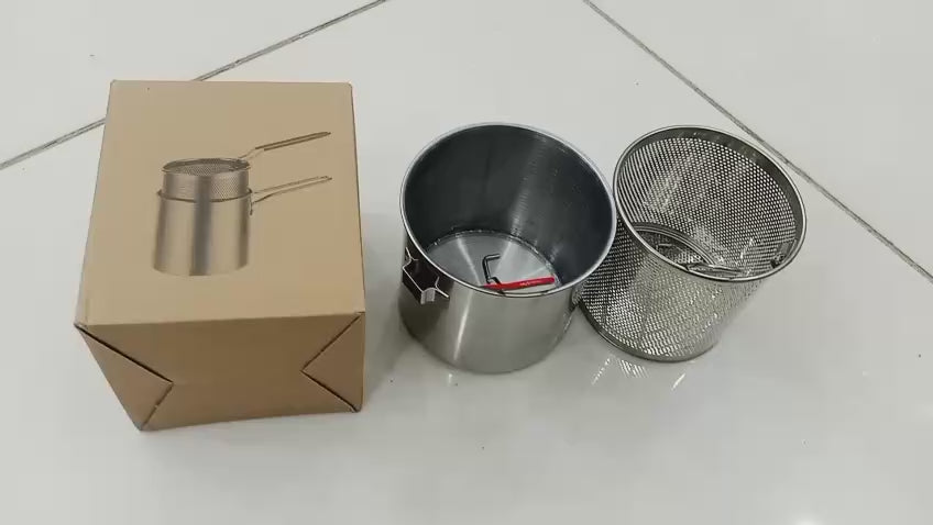 Deep Fryer Pot with Mesh Basket