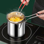 Deep Fryer Pot with Mesh Basket