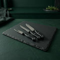 3-Piece Black Kitchen Knife Set with Non-Stick Blades and Ergonomic Anti-Slip Handles | Zerochef