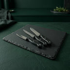 3-Piece Black Kitchen Knife Set with Non-Stick Blades and Ergonomic Anti-Slip Handles | Zerochef
