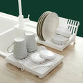 Compact Foldable Dish Drying Rack for Kitchen Sink with Plate Slots, Slatted Base, and Space-Saving Foldable Design | Zerochef